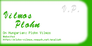 vilmos plohn business card